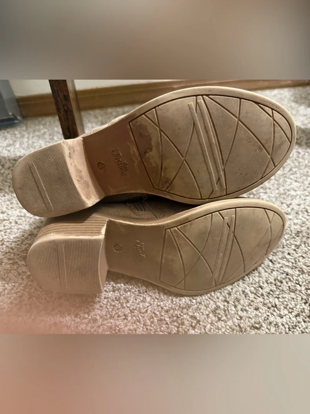 Justice Taupe Suede-Look Studded Ankle Booties